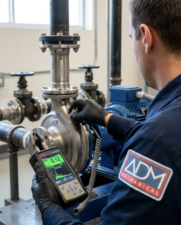 A man is installing an air conditioner on the side of a house.