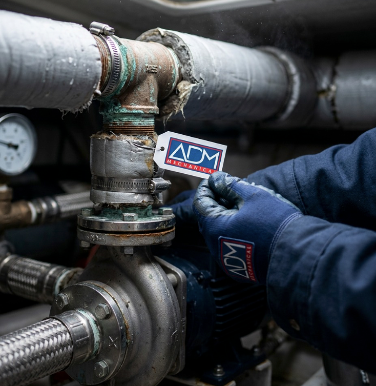 A fujitsu air conditioner is mounted on the side of a house.
