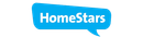 A blue speech bubble with the word homestars on it