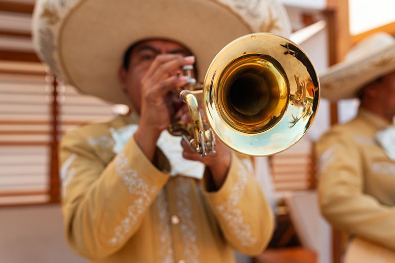Hispanic Musician with trumpet