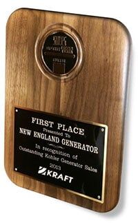 1st Place Award — Generator Services in Pembroke, MA