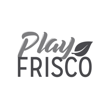 Play Frisco logo in gray and black on a white background