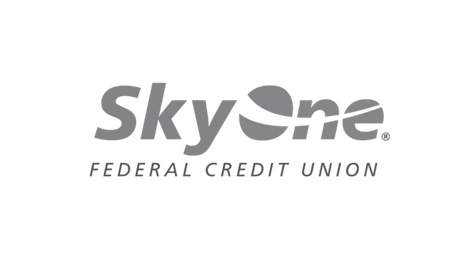 SkyOne Federal Credit Union logo in gray text with a stylized swoosh icon.