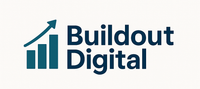 Logo for Buildout Digital with a bar graph and upward arrow icon.
