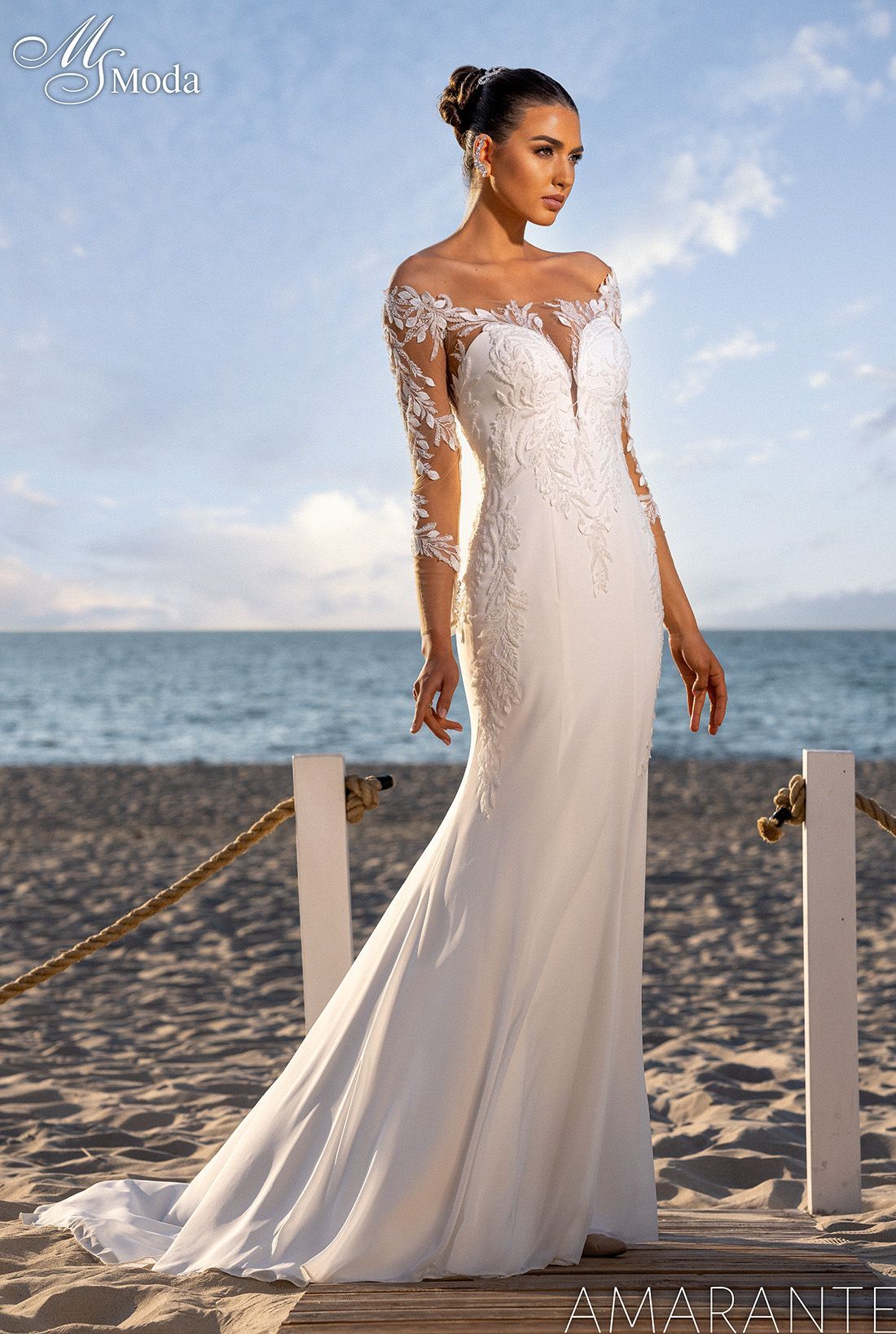 abito da sposa spalline trasparenti