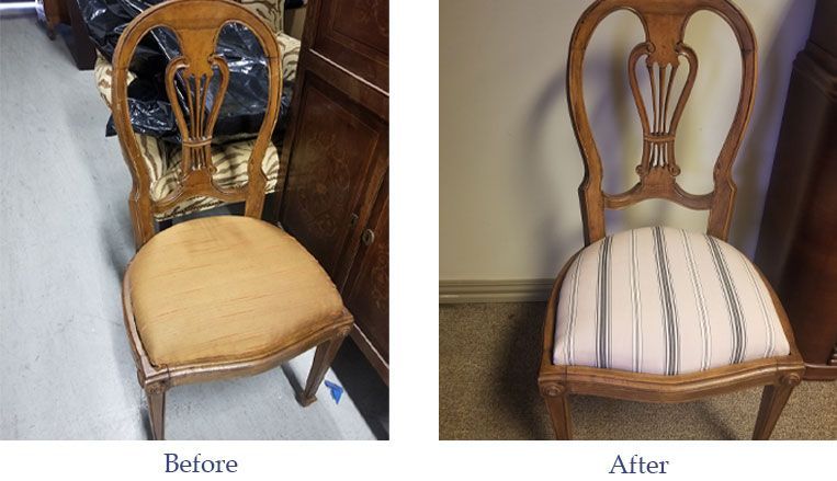 before and after dining chair
