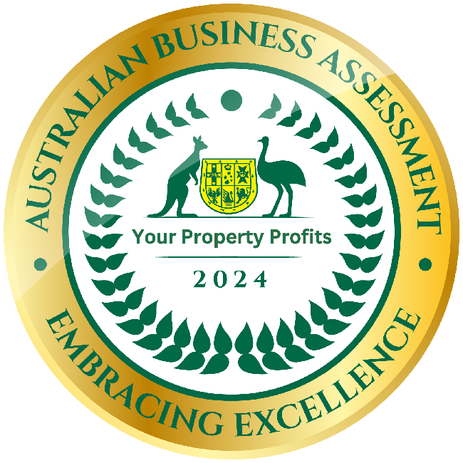Gold seal: Australian Business Assessment, with kangaroo and emu, 