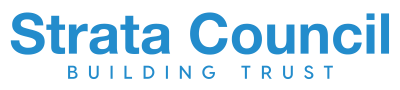 Strata Council logo in blue, 