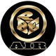 A gold dice logo in a circle on a black background.