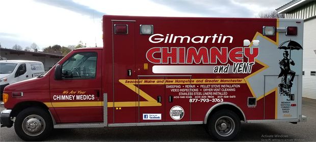 Front Side Of Company Vehicle — Rochester, NH — Gilmartin Chimney and Vent