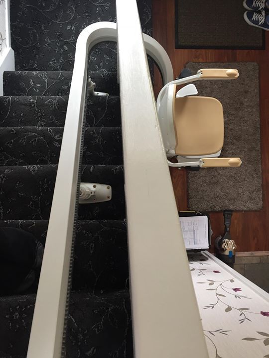 Helping Hand Stairlifts fit curved stairlifts in Denton, Manchester.