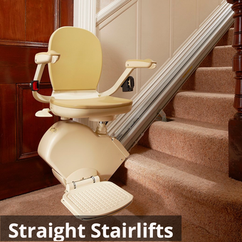 Helping Hand Stairlifts supply and fit straight stairlifts.