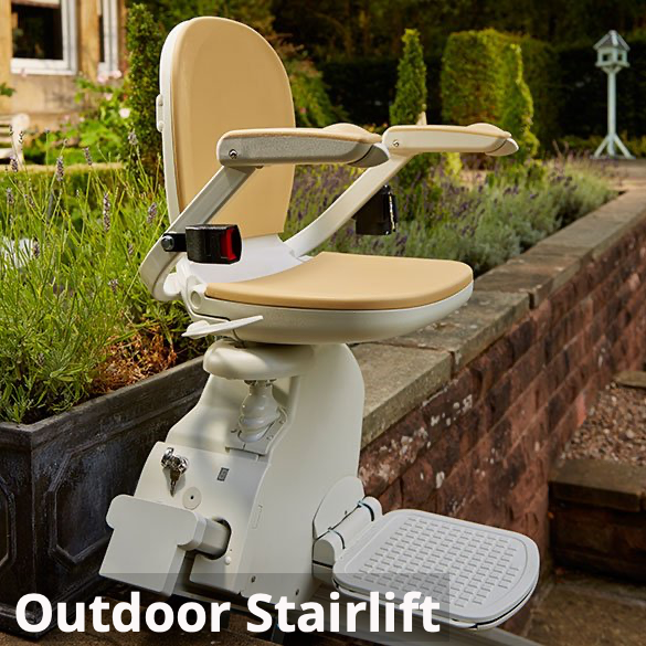 Helping Hand Stairlifts Greater Manchester supply and fit outdoor stairlifts.