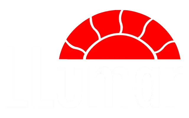 A red circle with a white outline on a white background
