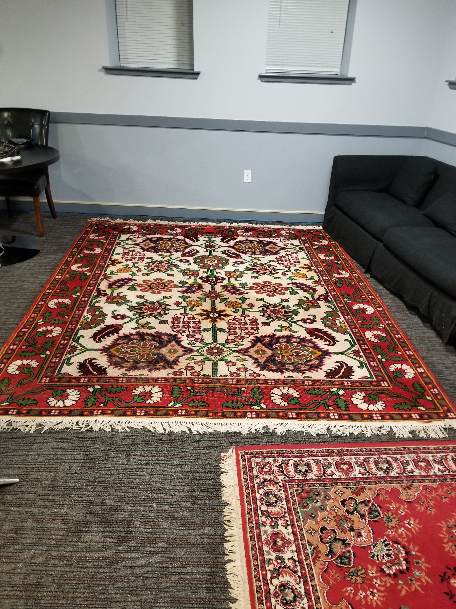 Red Carpets with A Black Couch — Sleepy Hollow, NY — Noel Green's Cleaning Services LLC