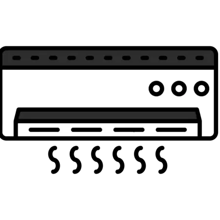 Air conditioner blowing cool air.