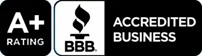 BBB A+ Rating Accredited Business logo.
