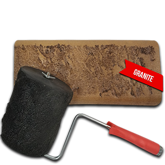 A paint roller with a granite label on it