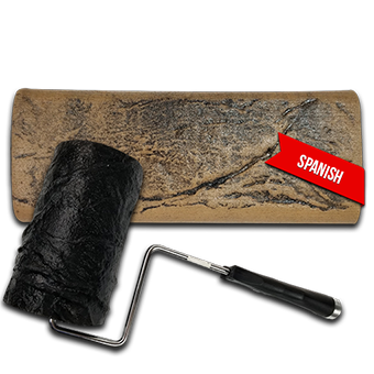 A paint roller with a spanish label on it