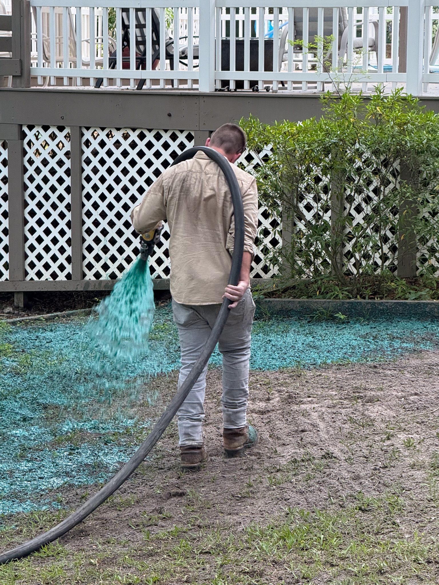 hydroseeding and grading. new grass to come
