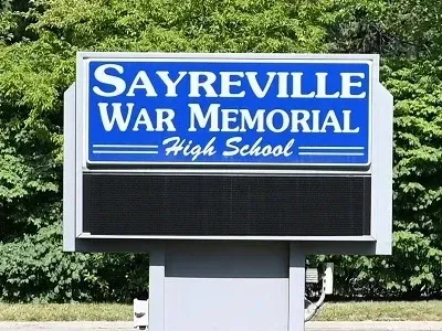 Sayreville War Memorial High School Sayreville War Memorial High School sign.