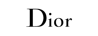 A black and white logo for dior on a white background.