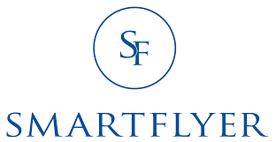The logo for smartflyer is a blue circle with a letter s on it.