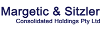 Company logo for Margetic & Sitzler Consolidated Holdings Pty Ltd in dark blue text on a white background.
