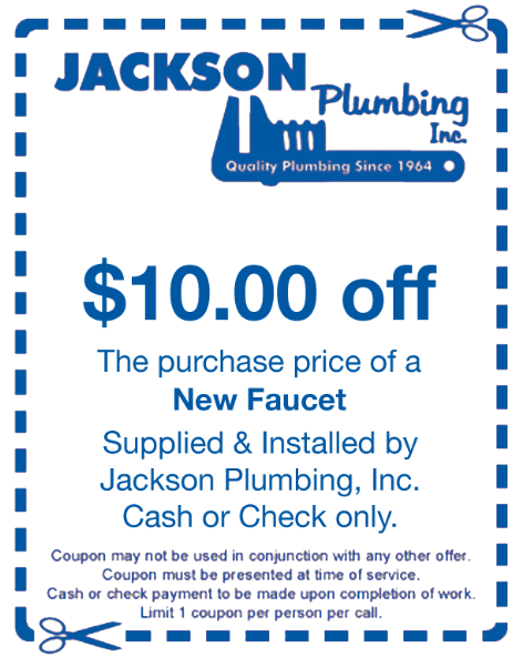 A coupon for $ 10.00 off the purchase price of a new faucet