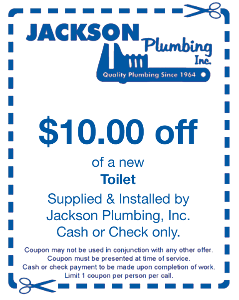 A coupon for $ 10.00 off of a new toilet