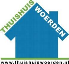 Blue house logo with 