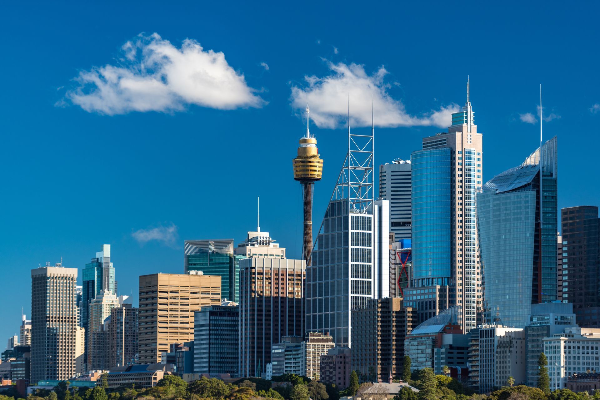 Sydney, Australia, Skyline With Skyscrapers Under a Clear Blue Sky With White Clouds — RIP IT UP Reading in Sydney, NSW