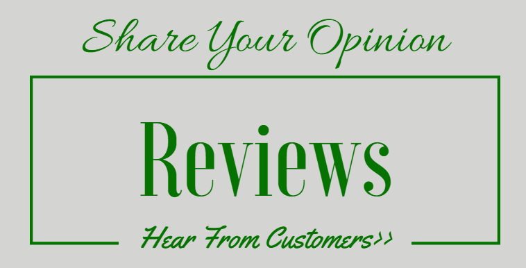 A sign that says share your opinion reviews hear from customers