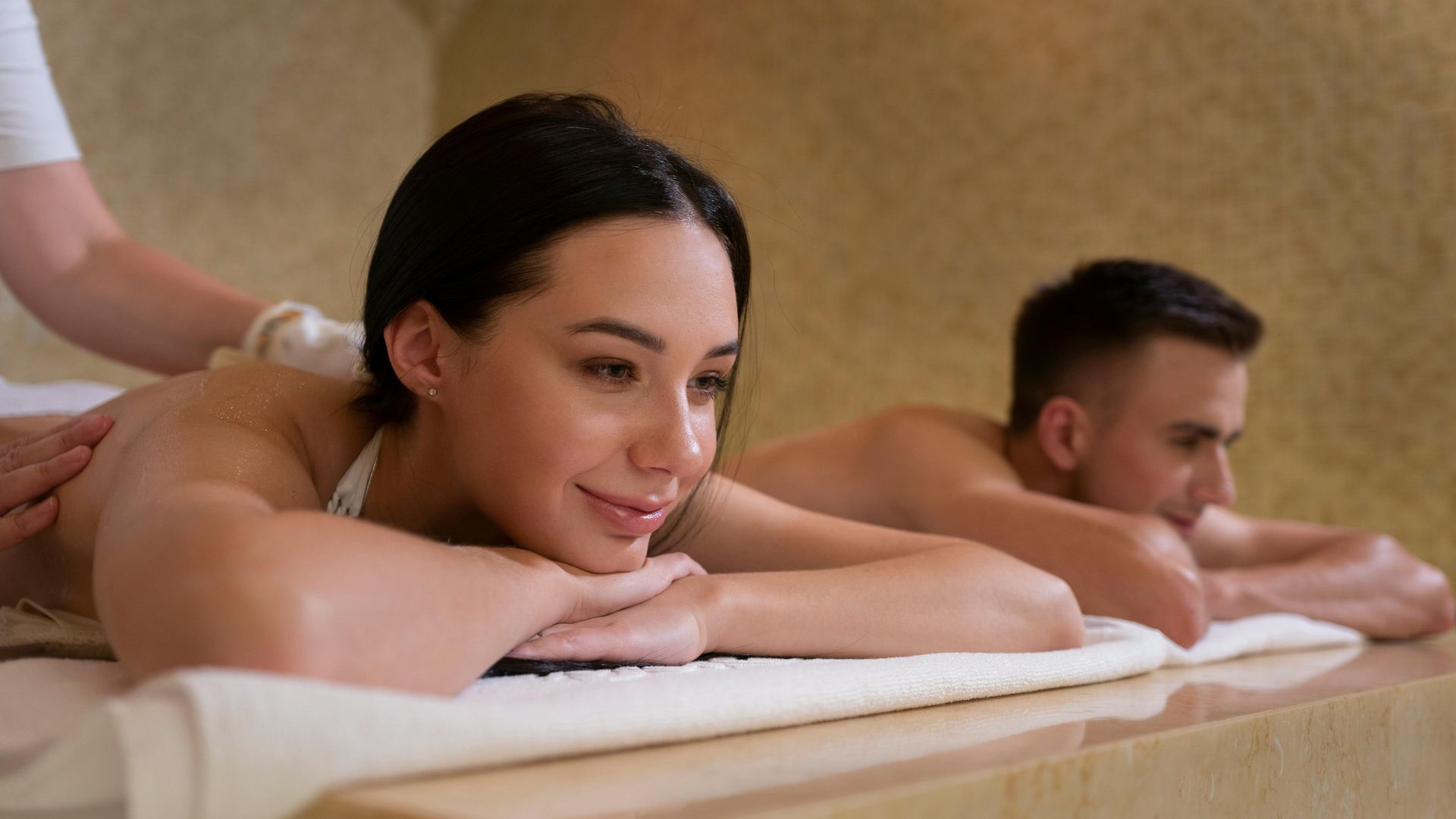 A Man and a Woman Are Getting a Massage in a Spa — Thai Massage In Bathurst, NSW