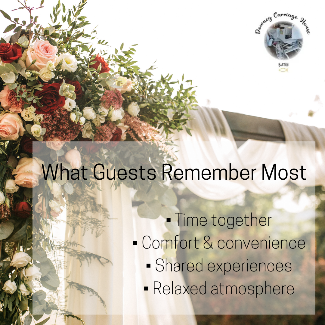 Wedding arch with floral arrangement and text: 