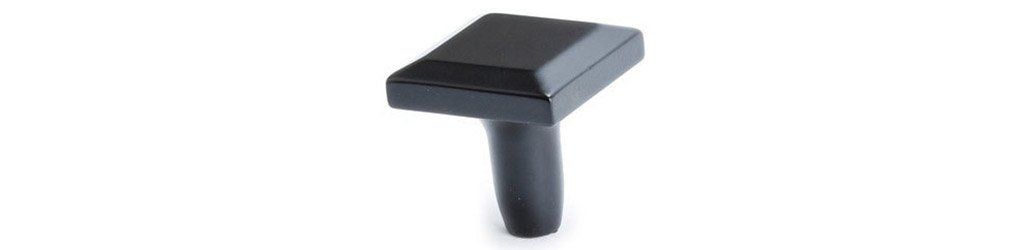 Metro Collection Square Knob, Matte Black, 1-3/16”