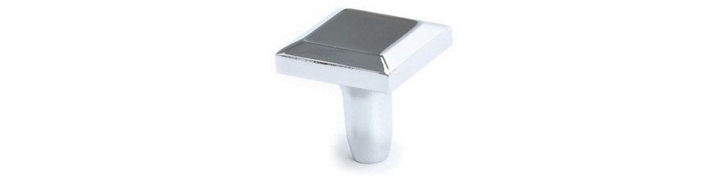 Metro Collection Square Knob, Polished Chrome, 1-3/16”