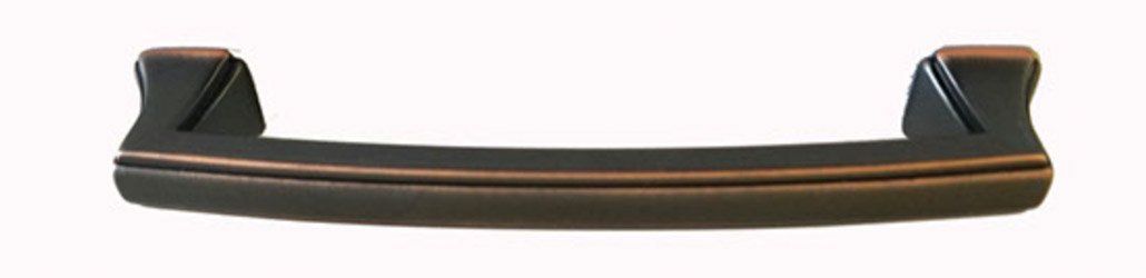 A close up of a wooden handle on a white background.