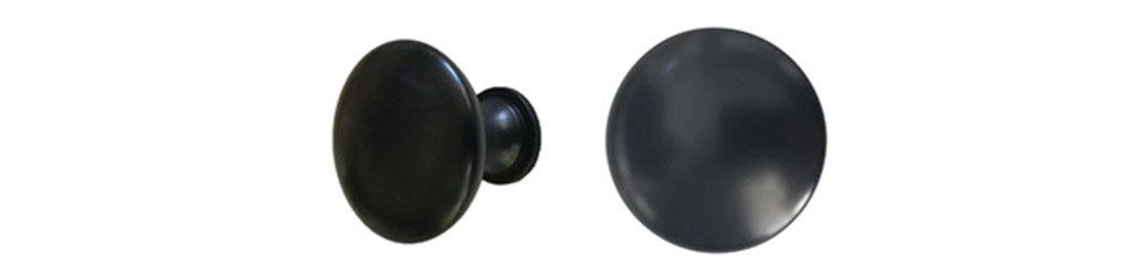 Chantarelle Round Knob, Matte Black, 1-1/4