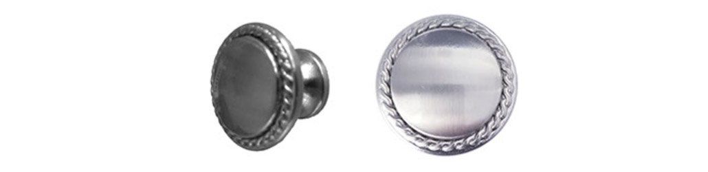 Rope Round Knob, Stainless Steel, 1-1/8