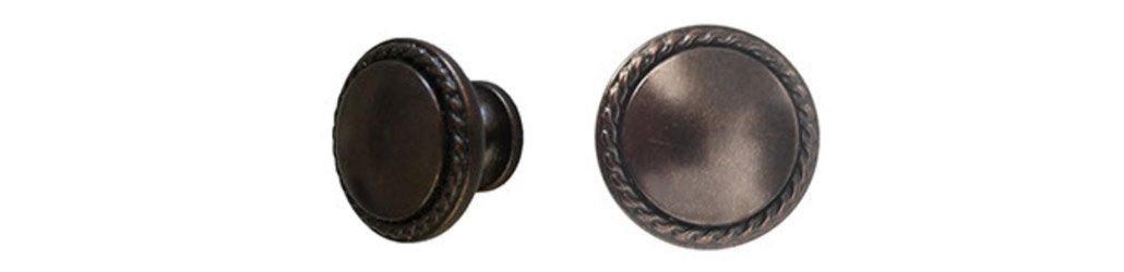Detailed Round Knob, Oil Rubbed Bronze, 1-1/4