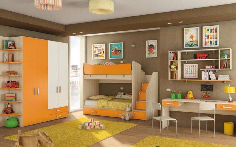 Camerette a due letti per bambini