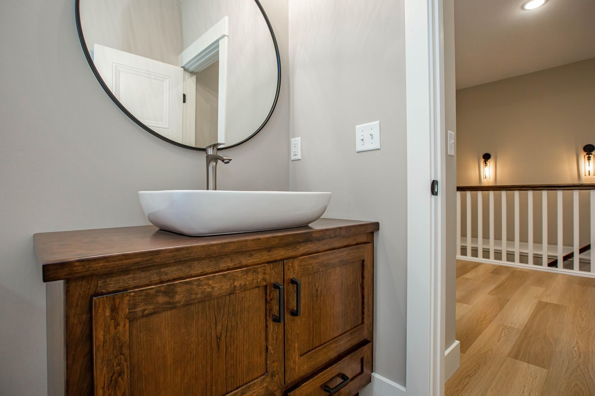 the bathroom of a custom home build