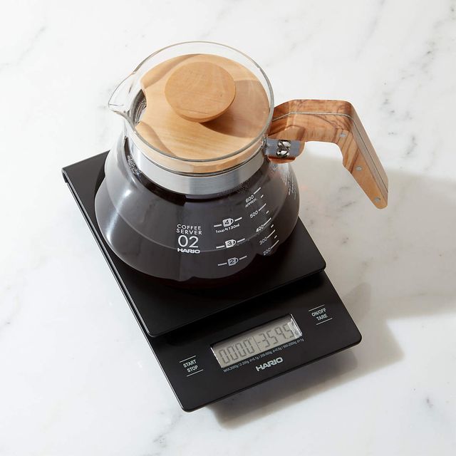  MAXUS Báscula de café espresso con temporizador de 35.27  oz/0.00 oz, báscula barista pequeña y práctica, bandeja de goteo para  preparar café, LCD retroiluminado para una lectura rápida y precisa, 