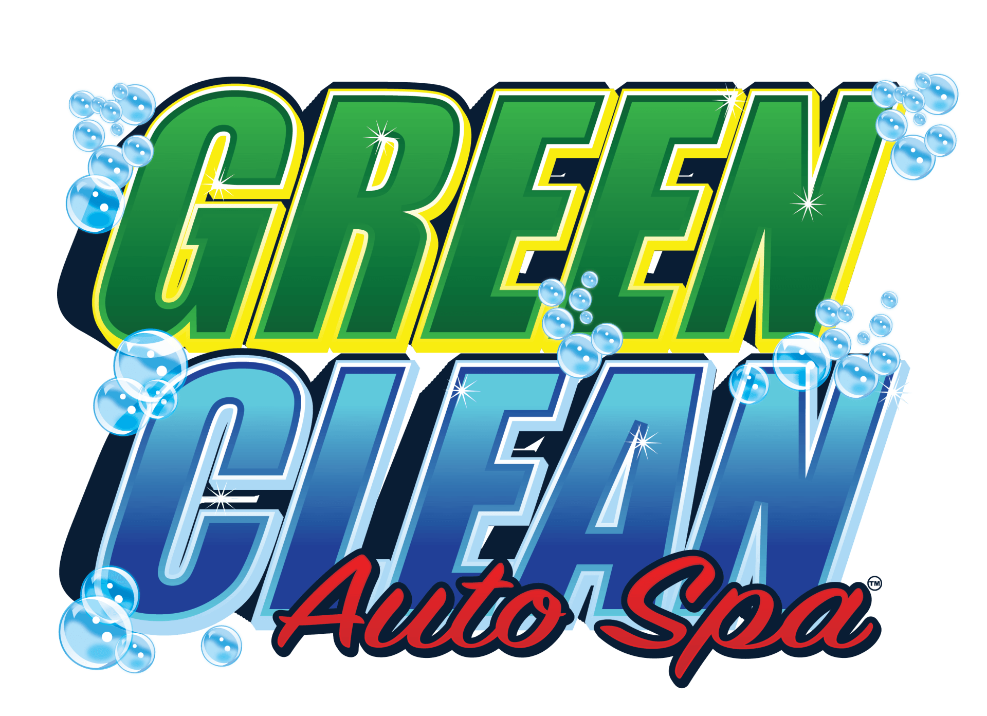 green clean auto spa - car wash logo