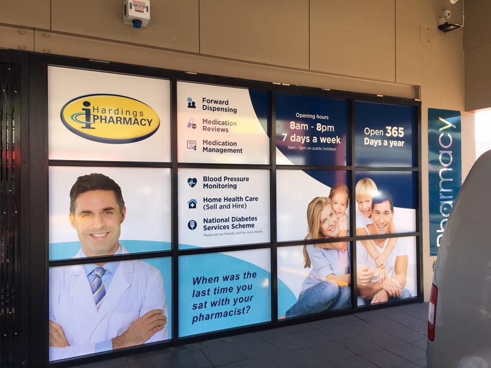 Pharmacy Window Signage — Solarmaster Brisbane in Murarrie, QLD