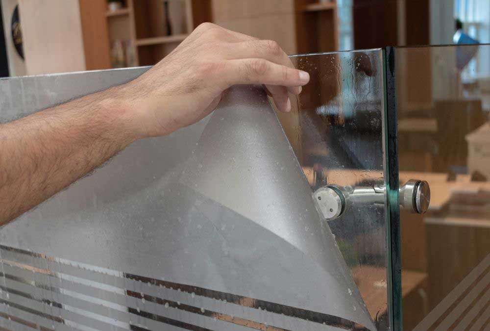 Adding Frosted Film On A Glass