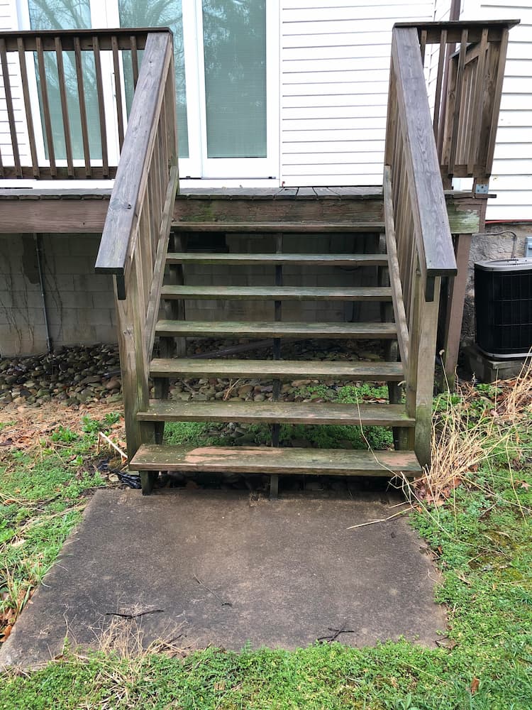 Stairs Before Restoration — Homer City, PA — Awesome Exteriors Pressure Washing LLC