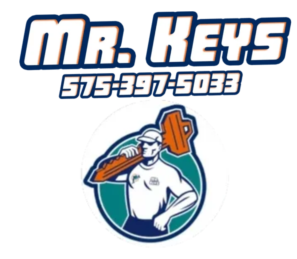 A logo for mr. keys shows a man holding a key