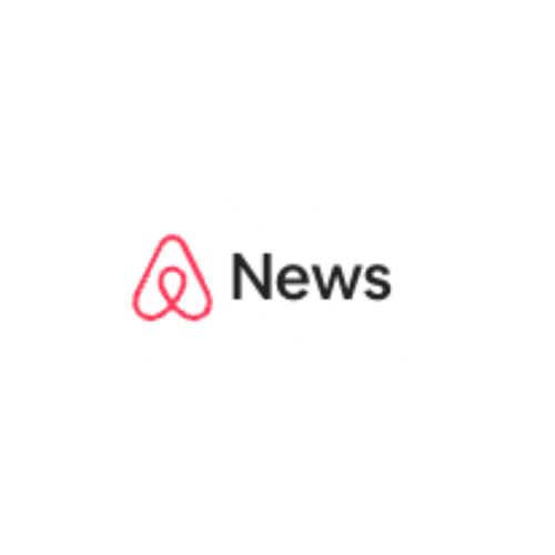 Airbnb News logo: Pink Airbnb logo next to the word 